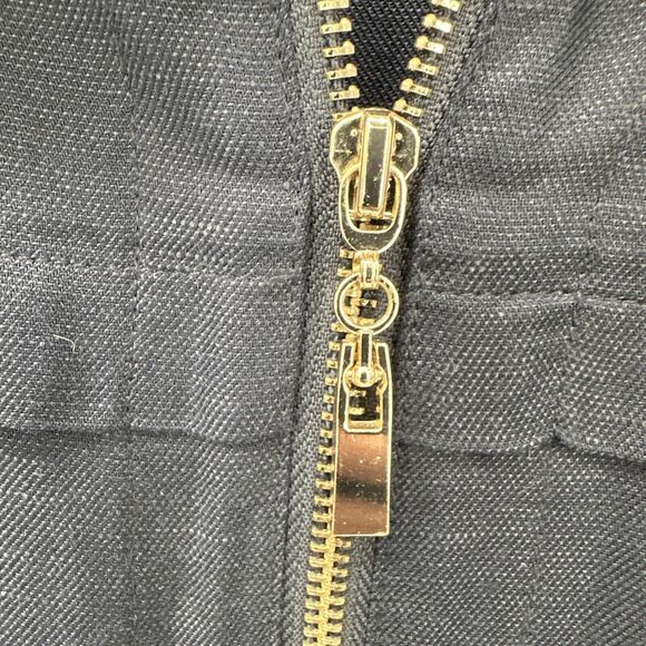 Peck & Peck Jacket Womens XL Crop Navy Blue Full Zip Linen Tencel Lightweight - Picture 6 of 8